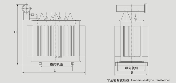 10KV級(jí)S11有載調(diào)壓油浸式配電變壓器外型圖